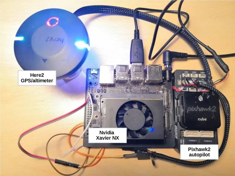 Дрон-сборка: Nvidia Xavier NX, автопилот Pixhawk 2 и GPS-модуль Here2